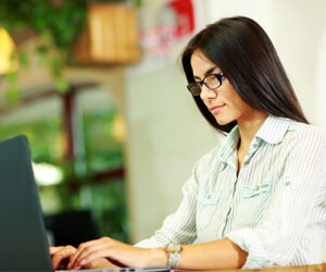 Accountant On Computer